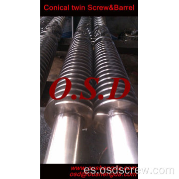 Extrusión cónica de carburo de tungsteno de doble tornillo de barril